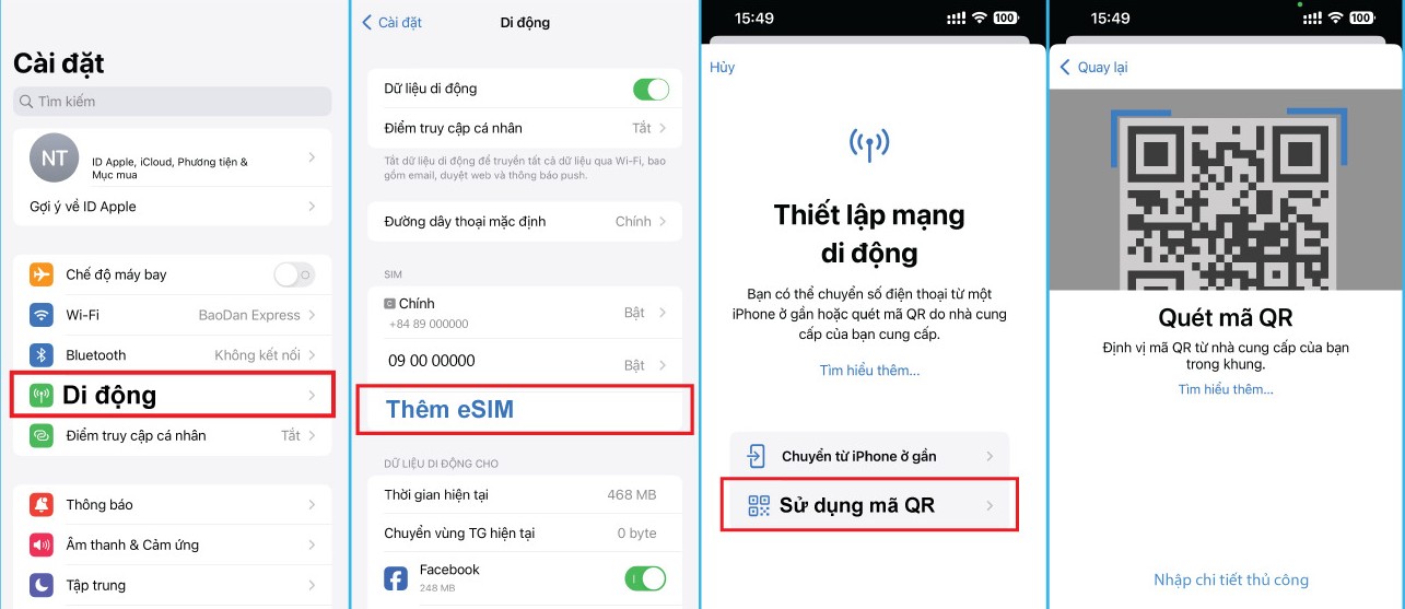 Cách cài đặt eSIM Hong Kong trên điện thoại