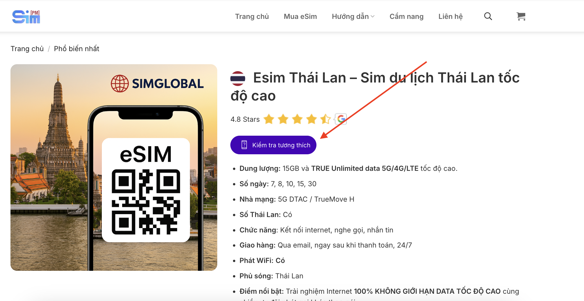 Kiểm tra thiết bị có tương thích để sử dụng eSim hay không