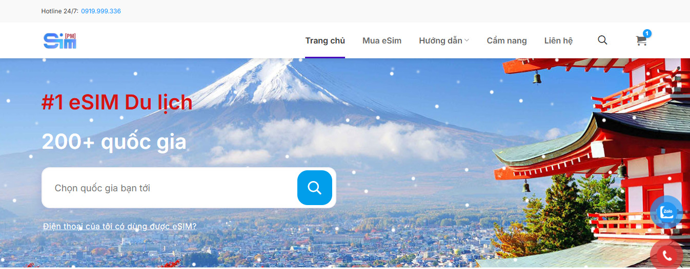 Truy cập website SimPM