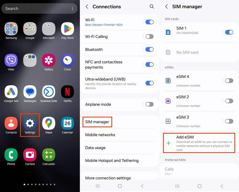 Cách kích hoạt eSIM Trung Quốc chi tiết từ A–Z cho iPhone và Android 14 Thực hiện theo từng bước