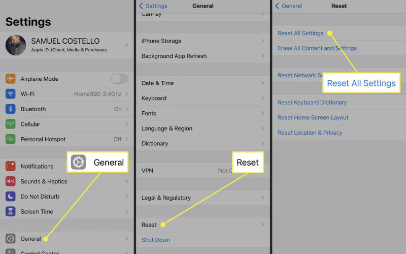 Đặt lại tất cả cài đặt có mất eSIM không? Đừng reset nếu chưa biết điều này 7 Đặt lại cài đặt trên điện thoại iPhone