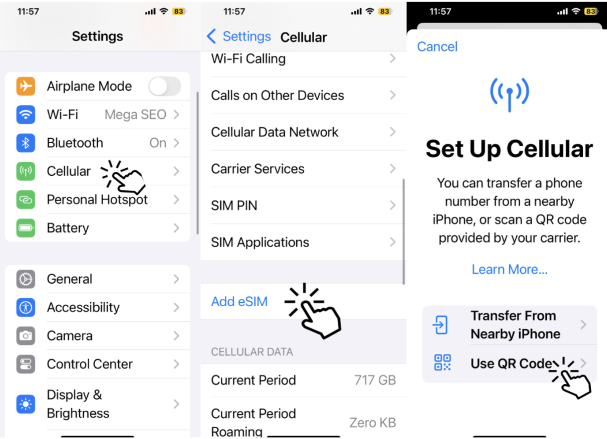 Cac buoc cai dat eSIM du lich rat don gian