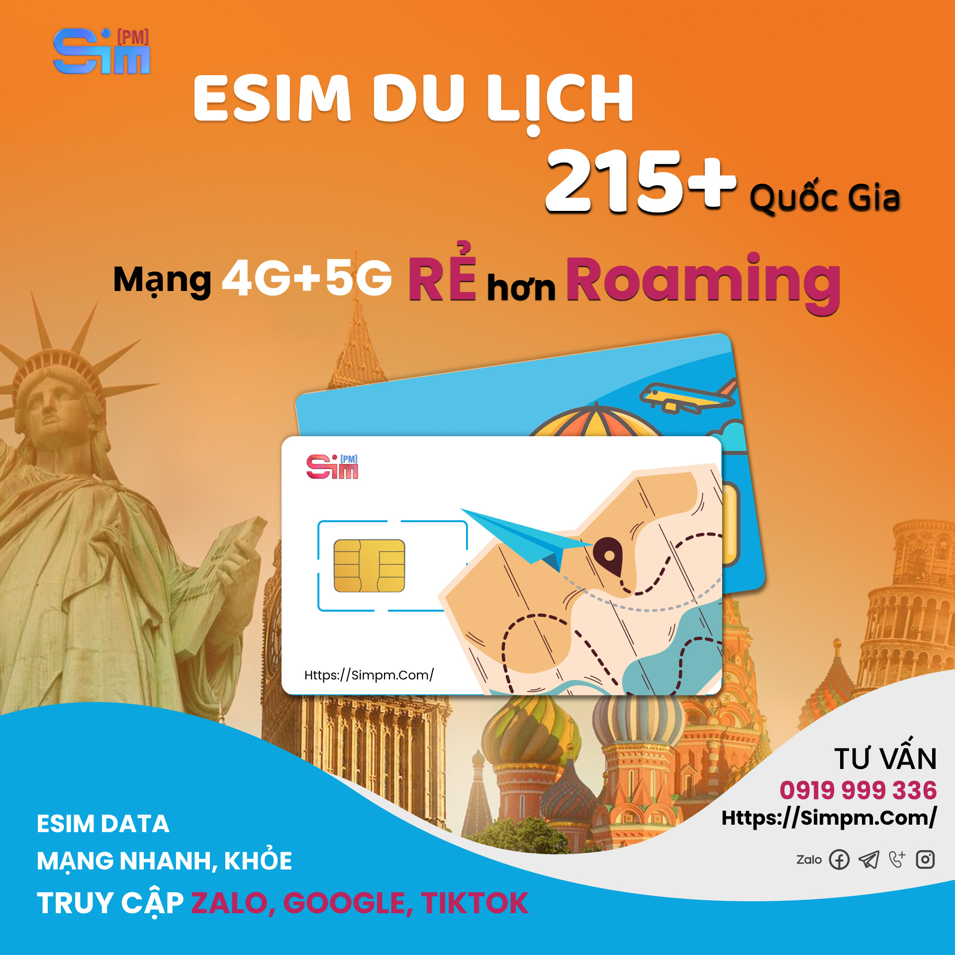 Chọn mua eSIM du lịch tại SimPM
