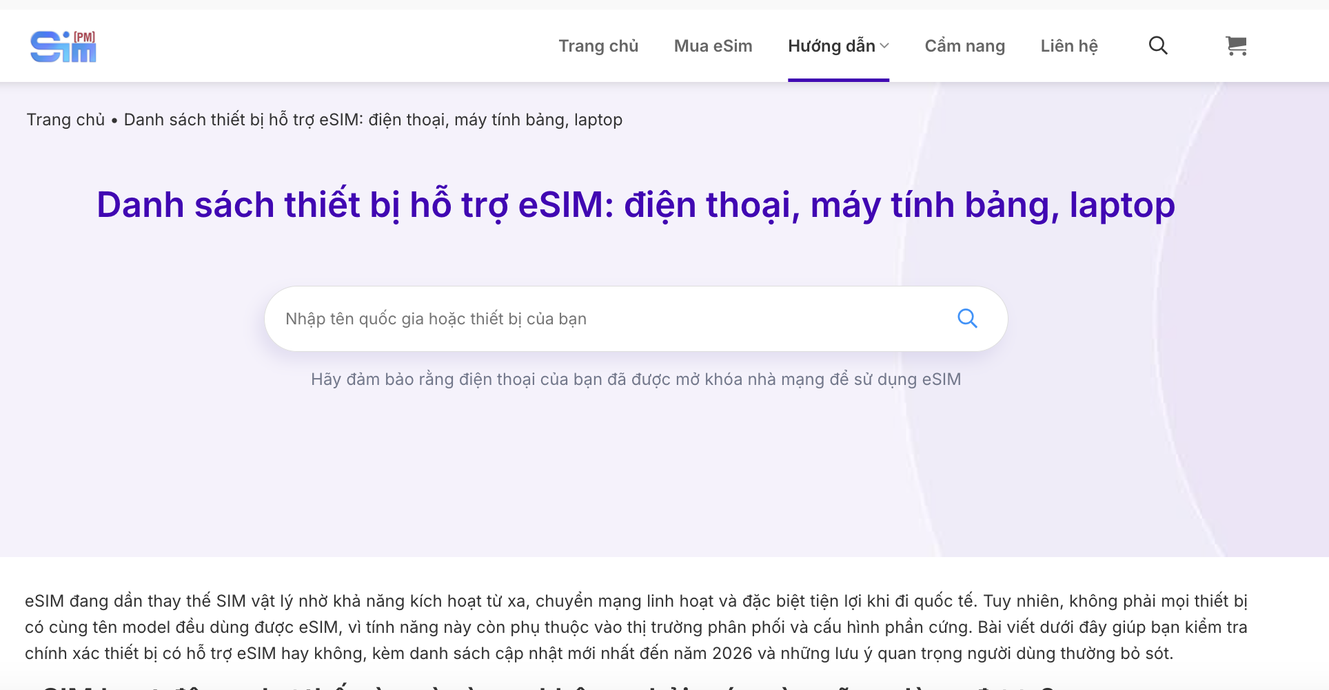 Bước 1: Kiểm tra điện thoại có hỗ trợ eSIM hay không