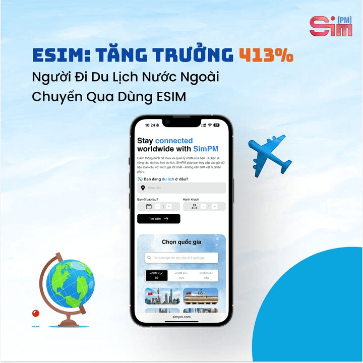 hướng dẫn dùng esim đi du lịch nước ngoài